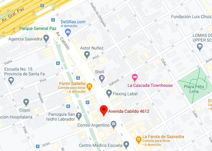 Casa Central: Av. Cabildo 4612, SaavedraCiudad de Buenos Aires